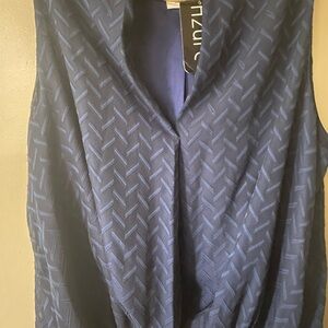 Waverly Grey Navy Blue Sleeveless Top